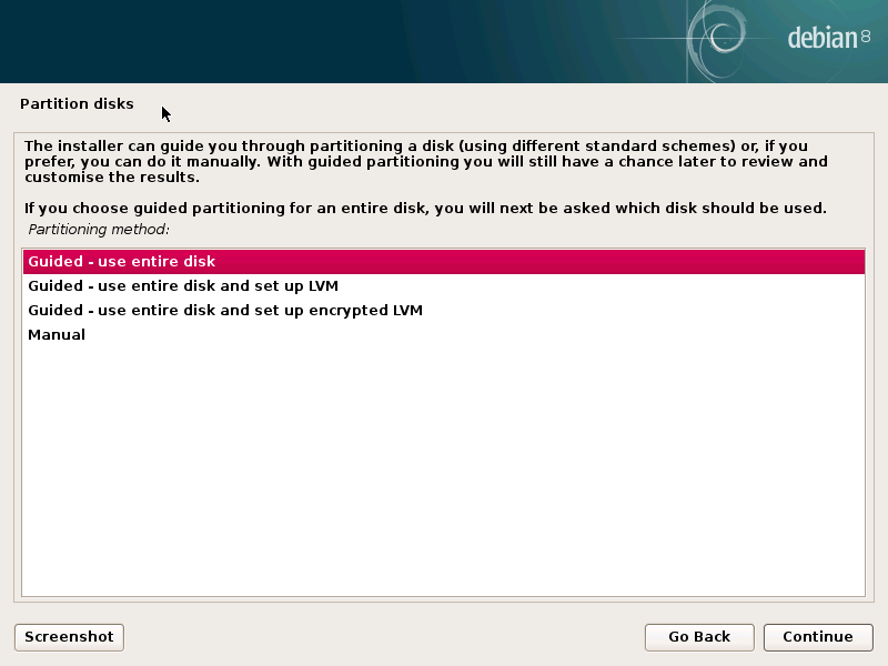 Debian 8 install
