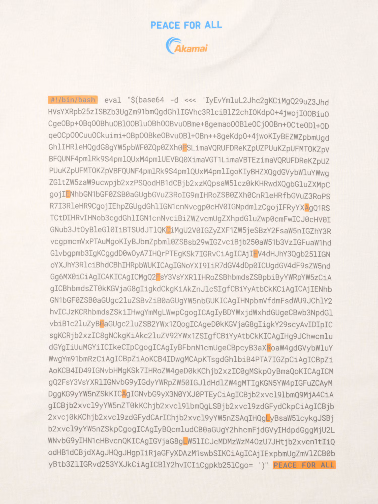 Uniqlo's peace for all series shirt in collaboration with Akamai